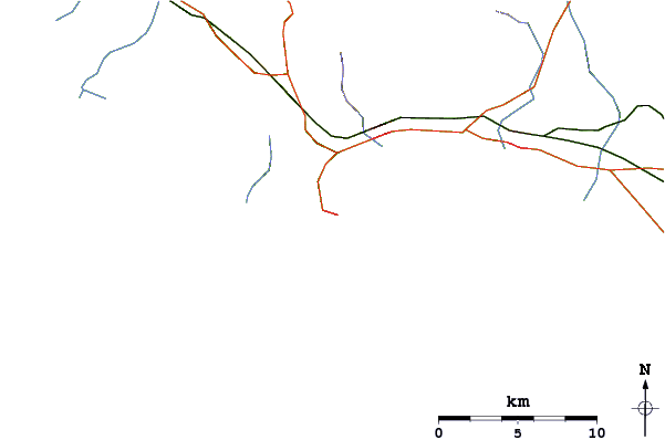 Wegen en rivieren in de buurt San Agostino (Gaeta)