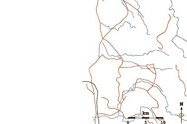Wegen en rivieren in de buurt San Juan