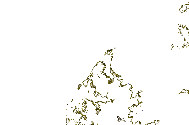 Kustlijn bij Senegambia Beach