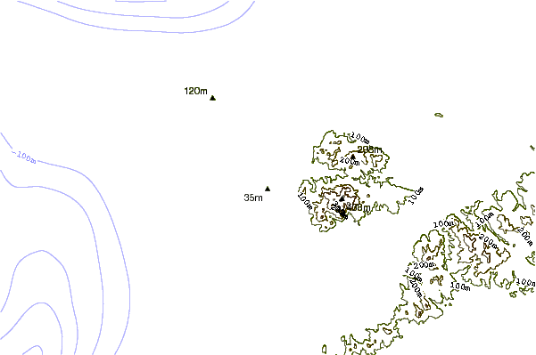 Kustlijn bij Sesako Island
