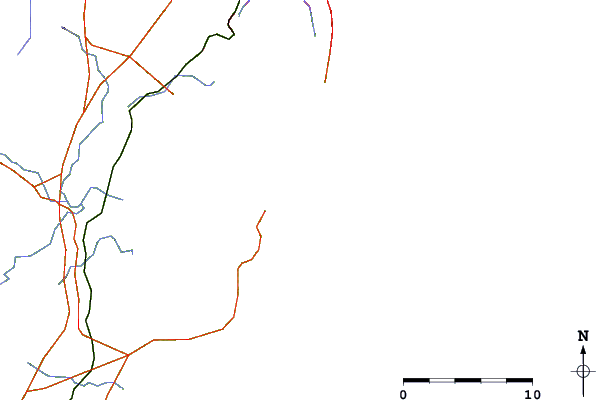 Wegen en rivieren in de buurt Swansea Beach