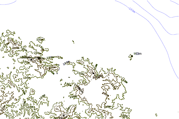 Kustlijn bij Tauranga Bay