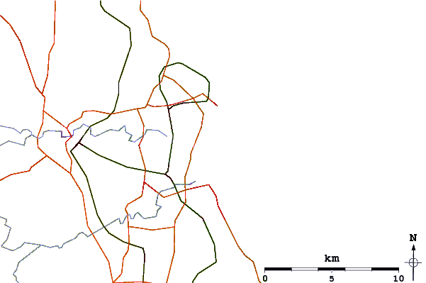 Wegen en rivieren in de buurt Wansbeck Estuary